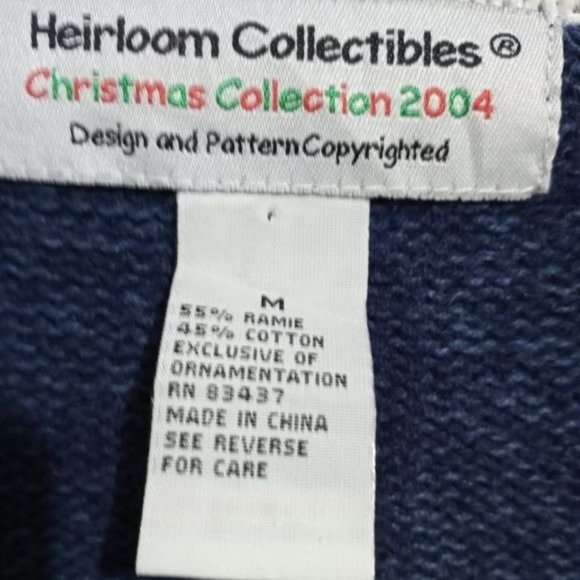 Vtg Heirloom Collectibles 2004 Christmas Sweater Rudolf  M - Picture 3 of 9